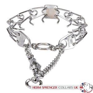 Herm Sprenger Prong Dog Training Collar Ultra-Plus Chrome Plated Steel Pet Pinch